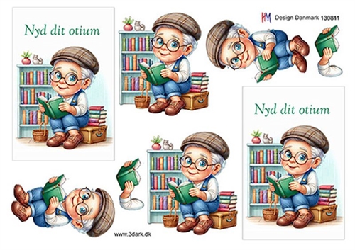 3D Ældre mand med bog